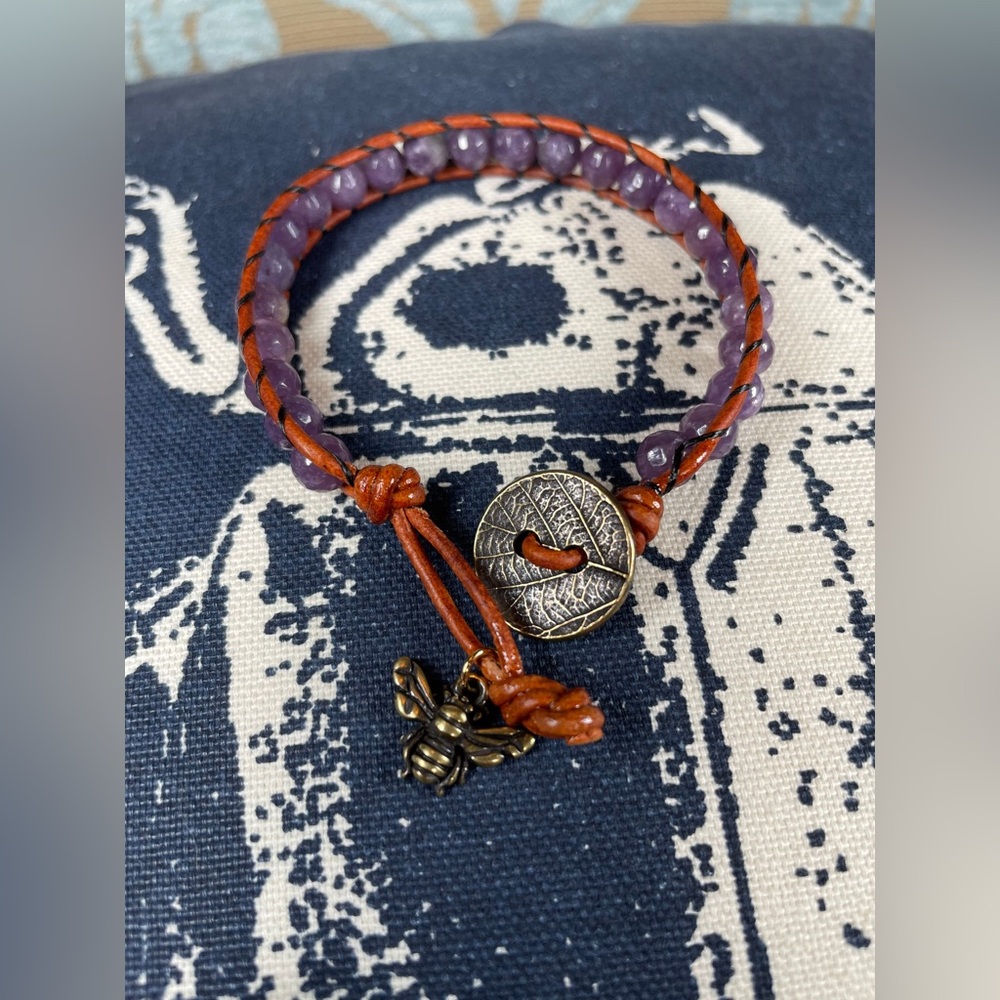 Stackable Lepidolite Bead Bracelet - image 1